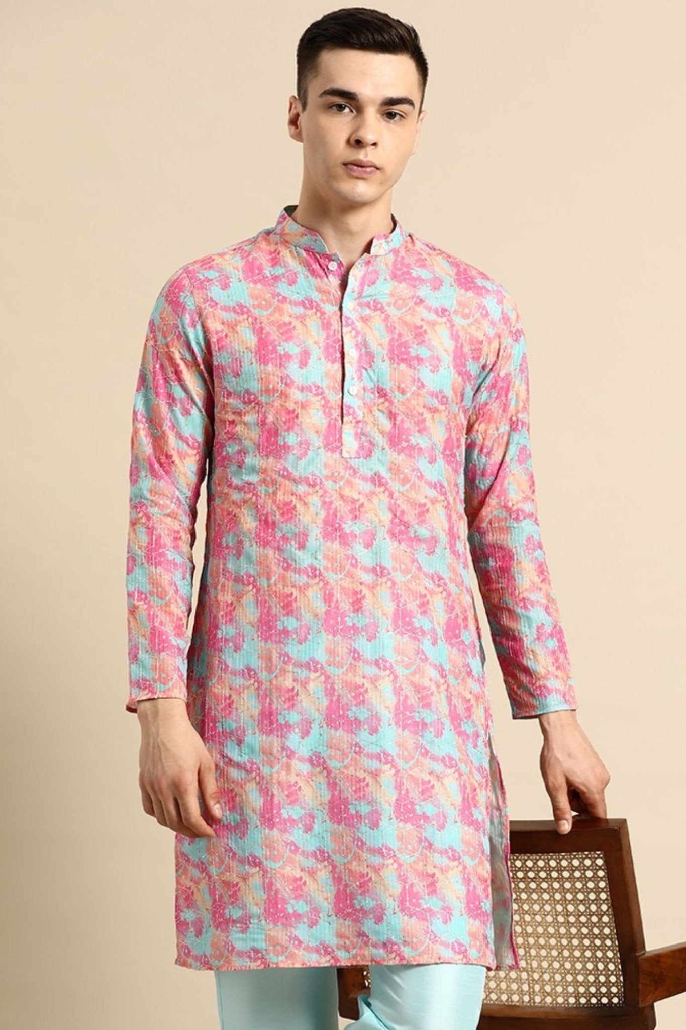 Designer Short Kurta Multicolor - Simaaya