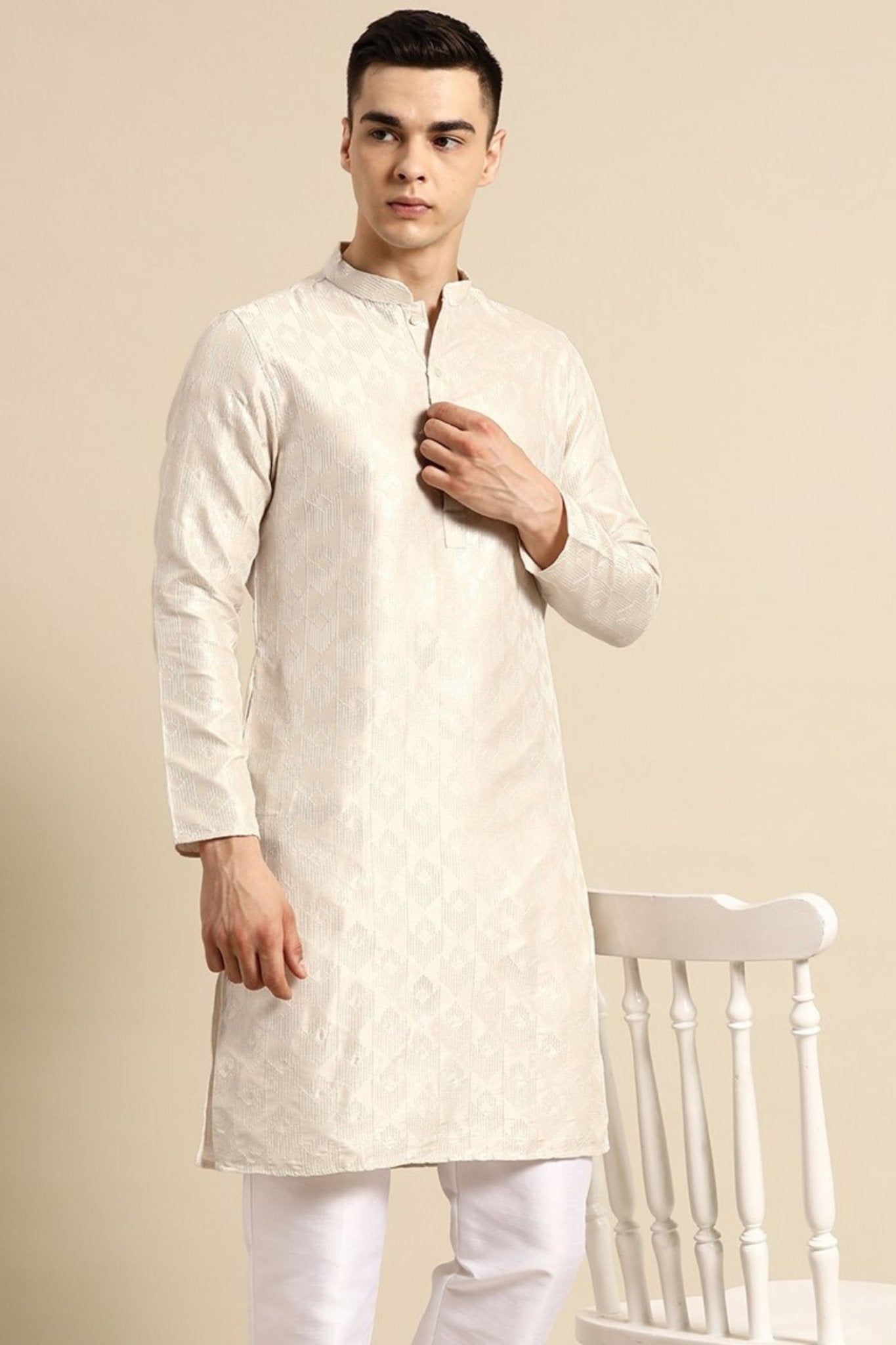 Designer Short Kurta Off white - Simaaya