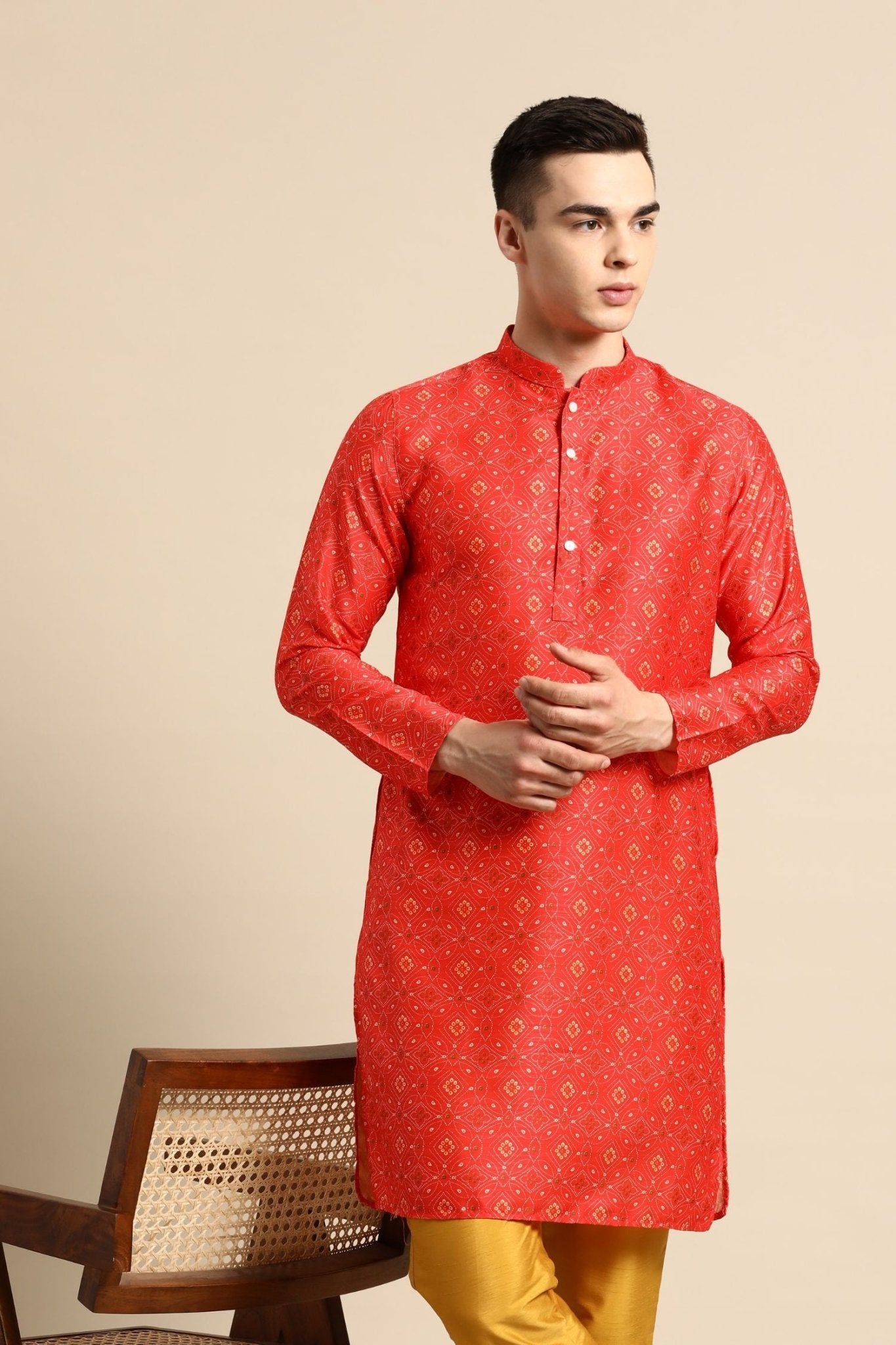 Designer Short Kurta Red - Simaaya