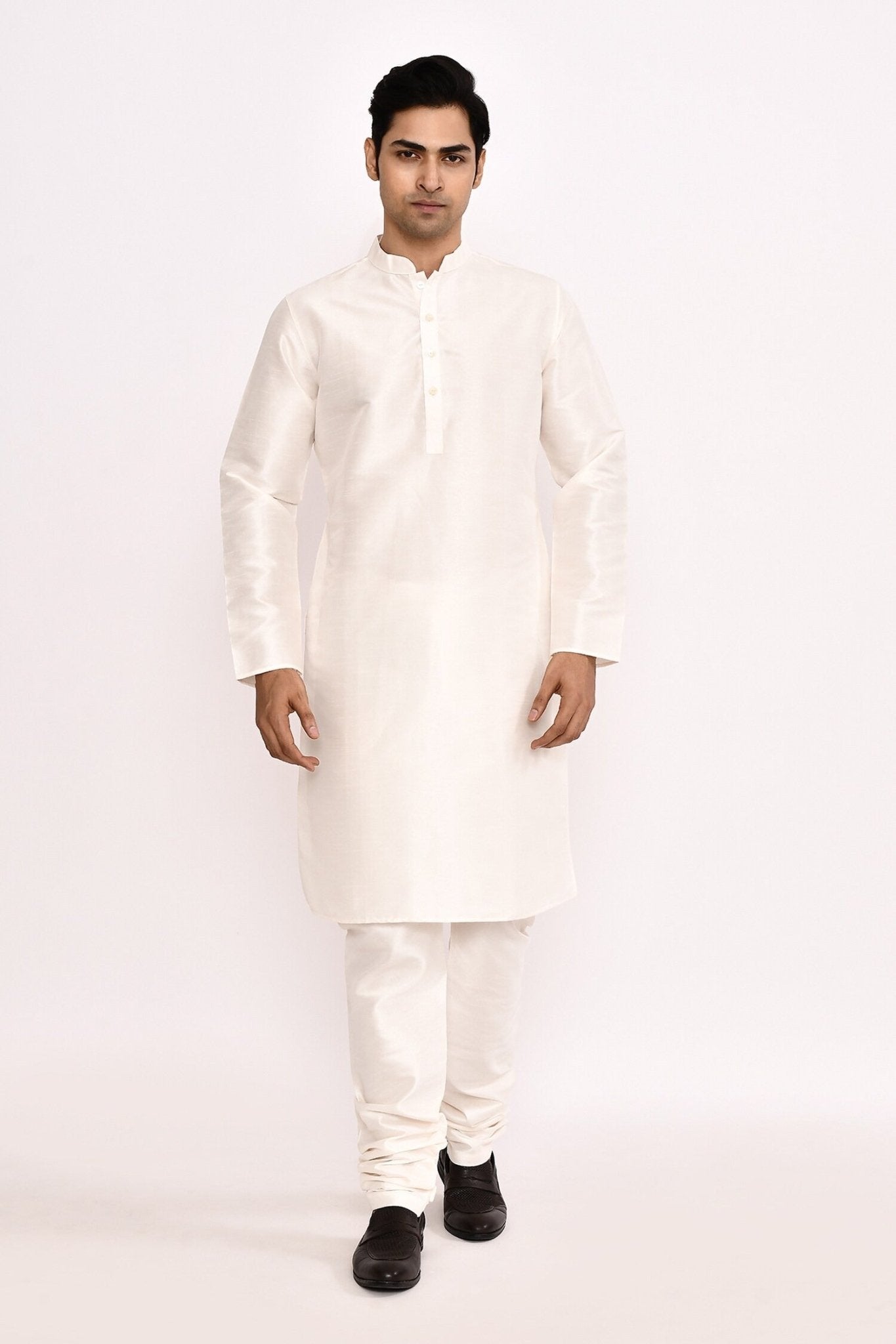 DESIGNER SILK KURTA SILK CHURIDAR & COTTON DUPATTA - Simaaya