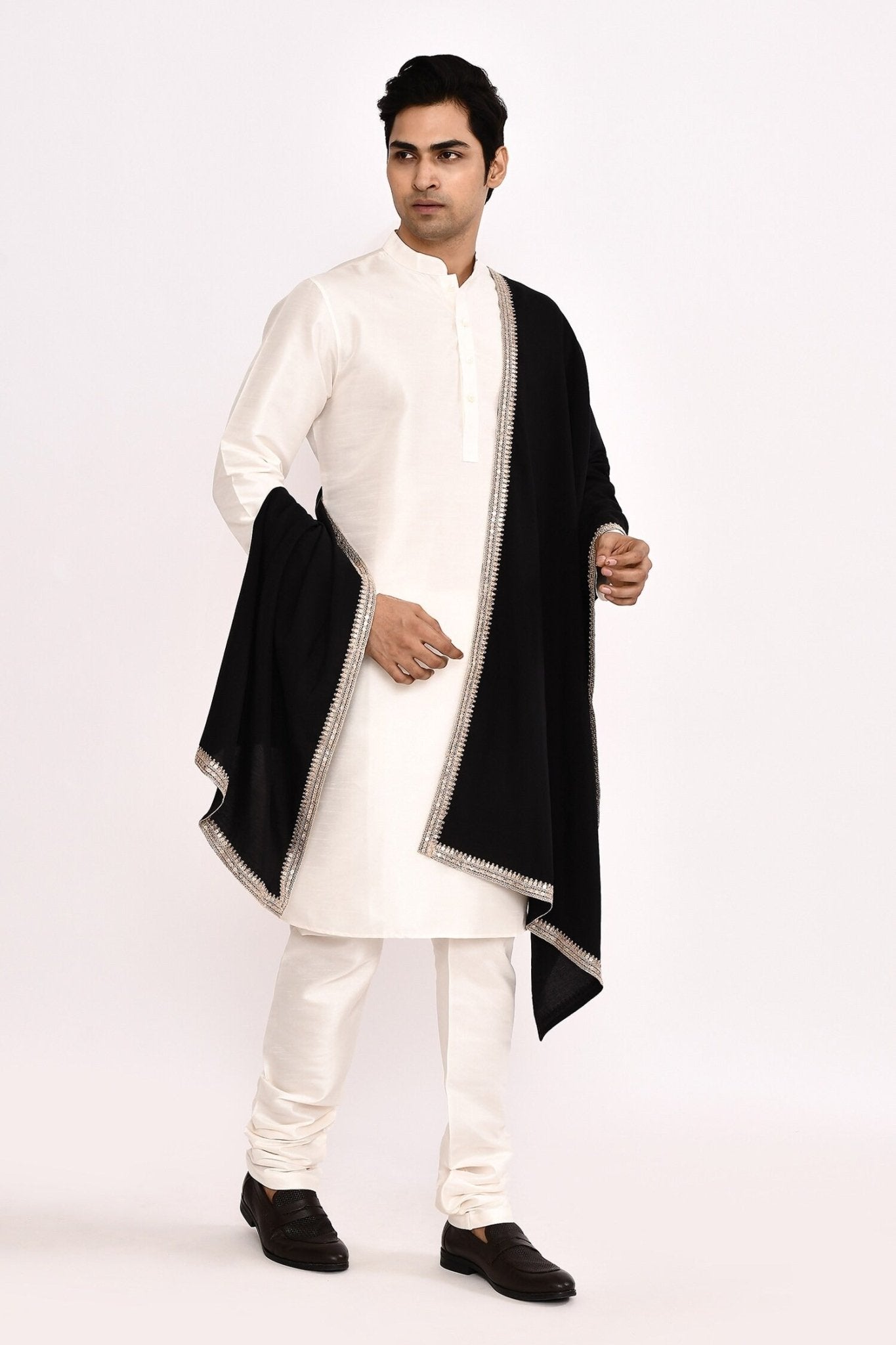 DESIGNER SILK KURTA SILK CHURIDAR & COTTON DUPATTA - Simaaya