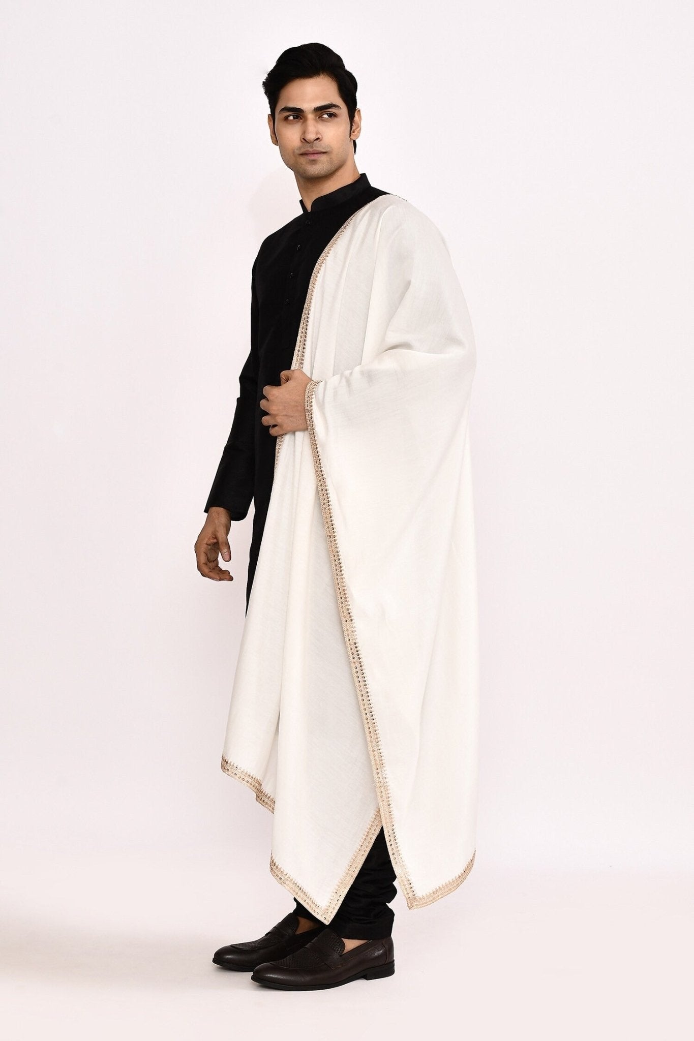 DESIGNER SILK KURTA SILK CHURIDAR & COTTON DUPATTA - Simaaya