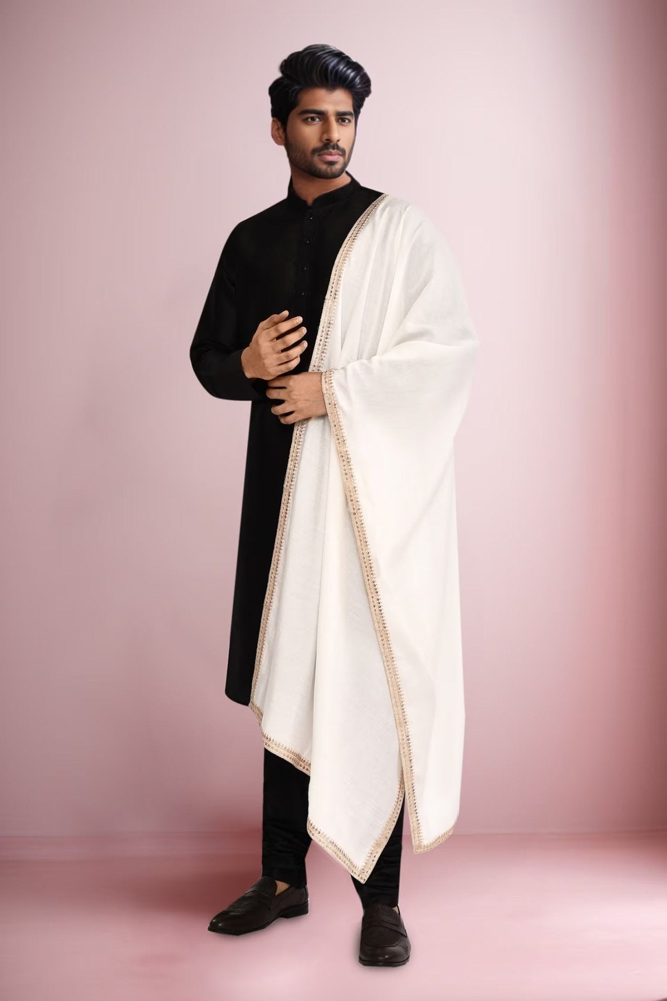 DESIGNER SILK KURTA SILK CHURIDAR & COTTON DUPATTA - Simaaya
