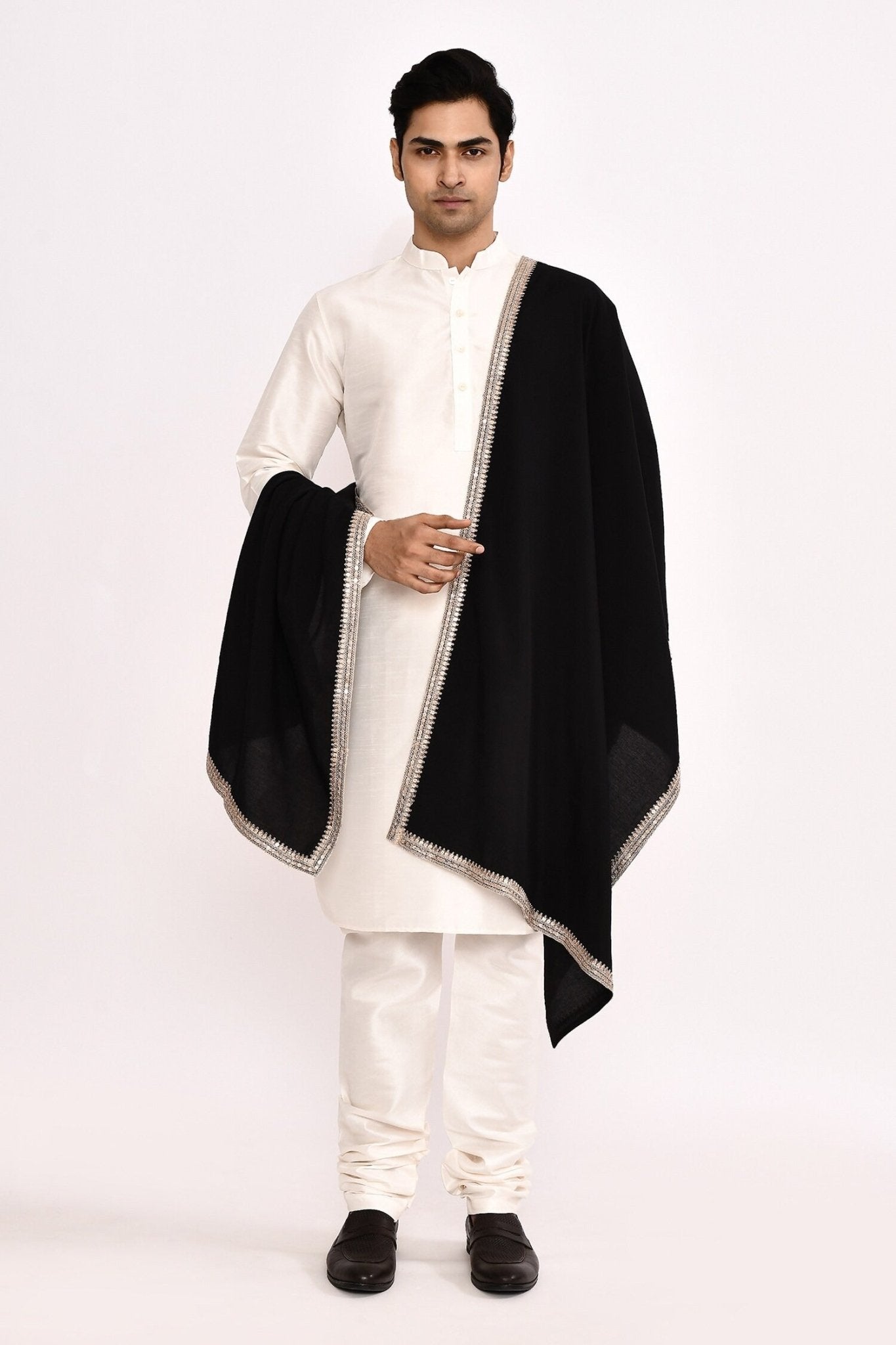 DESIGNER SILK KURTA SILK CHURIDAR & COTTON DUPATTA - Simaaya