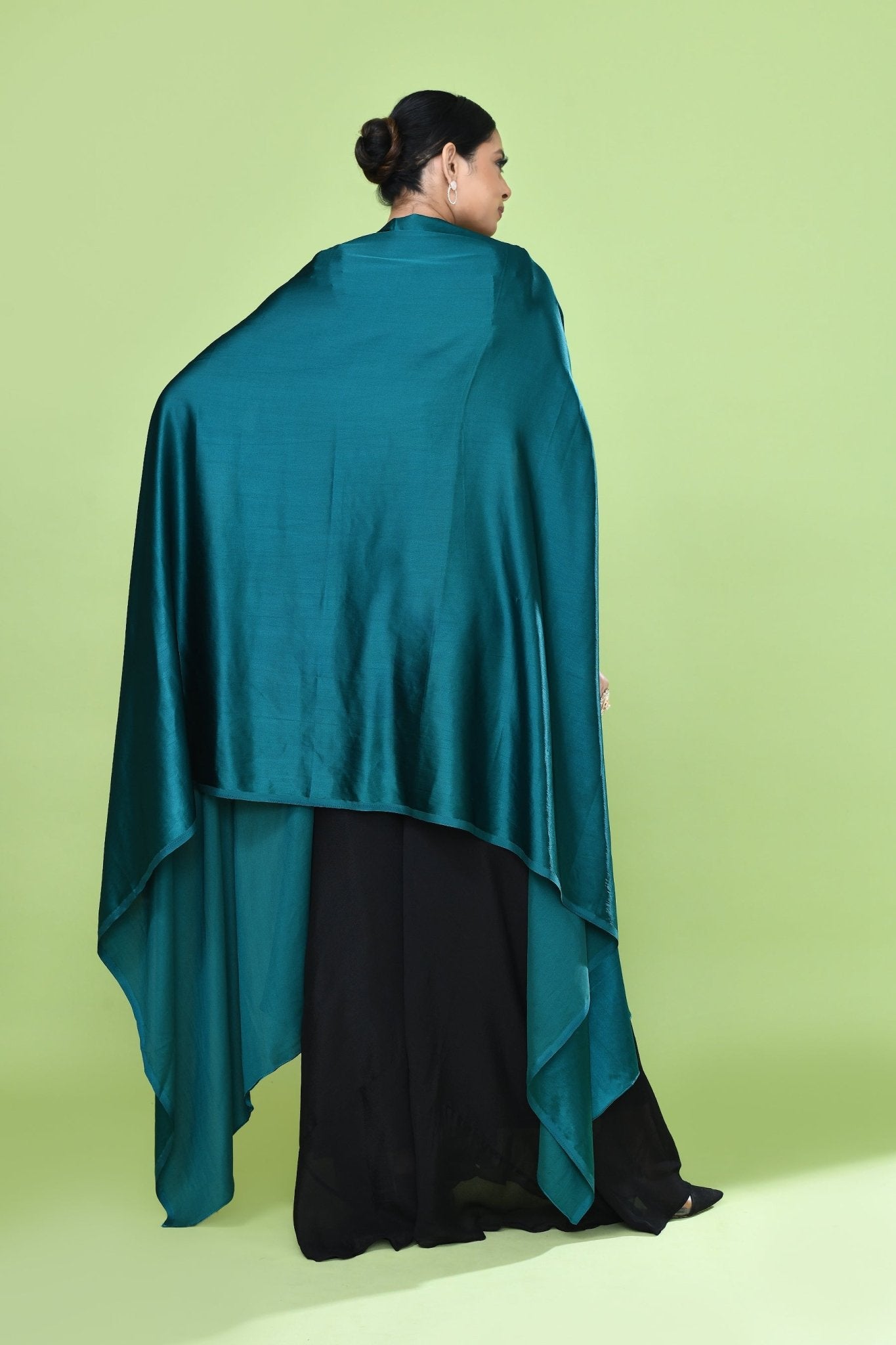 Designer Wear Black & Blue Crop Top & Palazzo Set - Simaaya