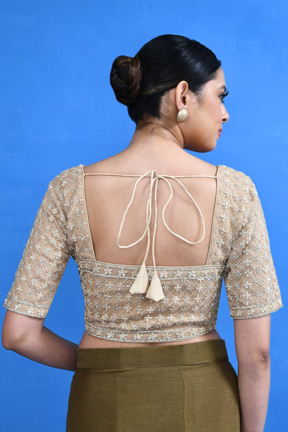 Designer Wear Brown Drape Saree - Simaaya