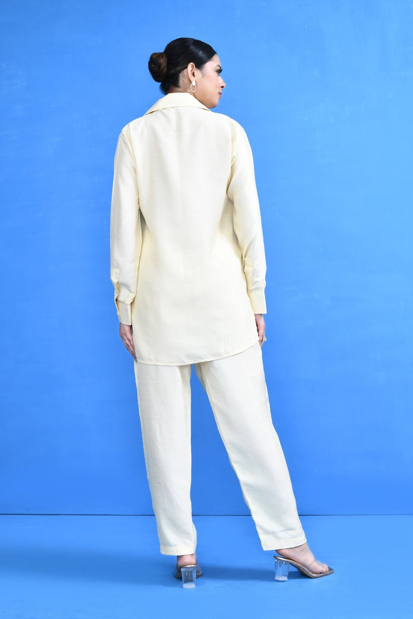Designer Wear Cream Silk Co-Ord Set - Simaaya
