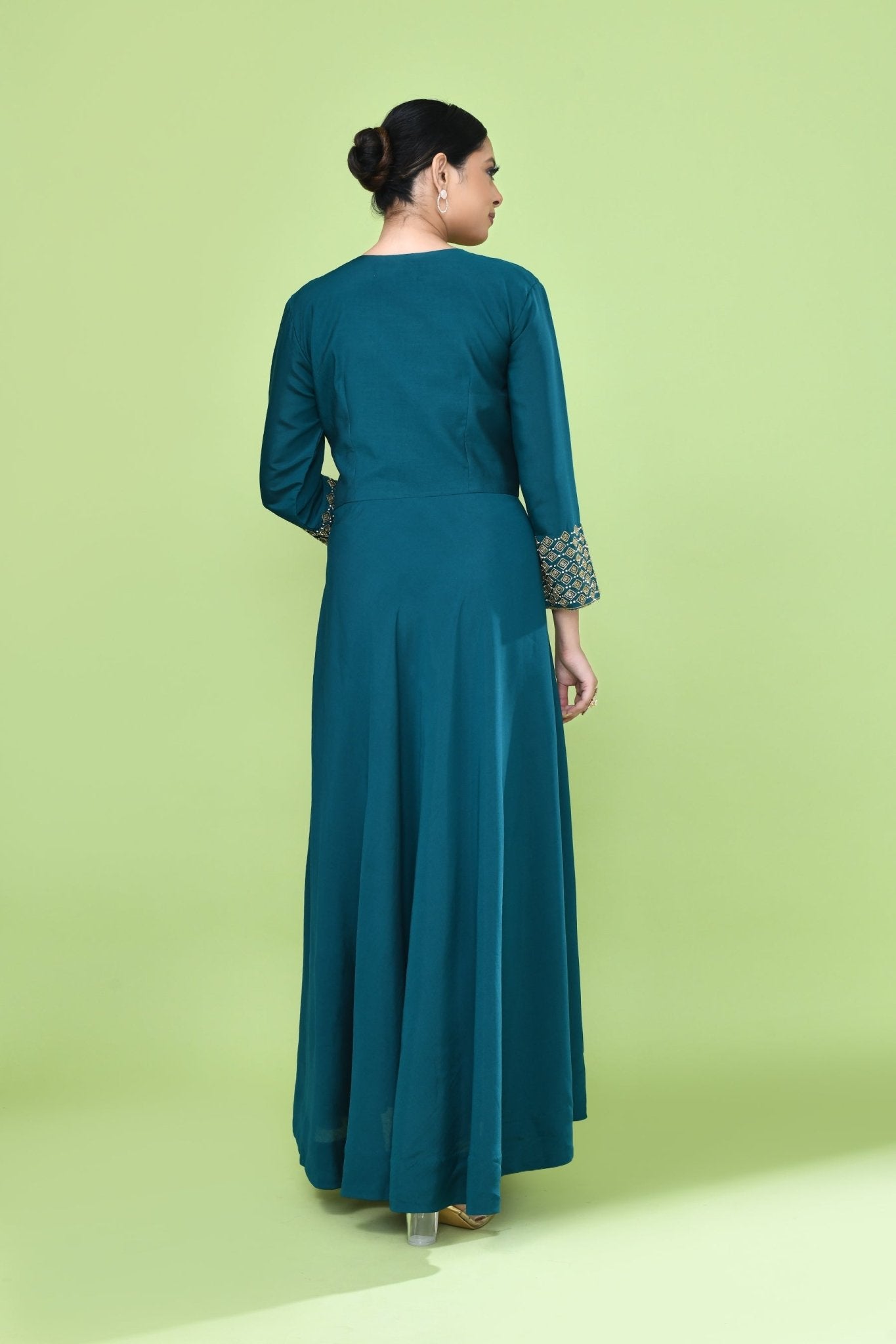 Designer Wear Green Gown - Simaaya