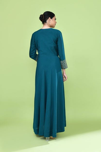 Designer Wear Green Gown - Simaaya