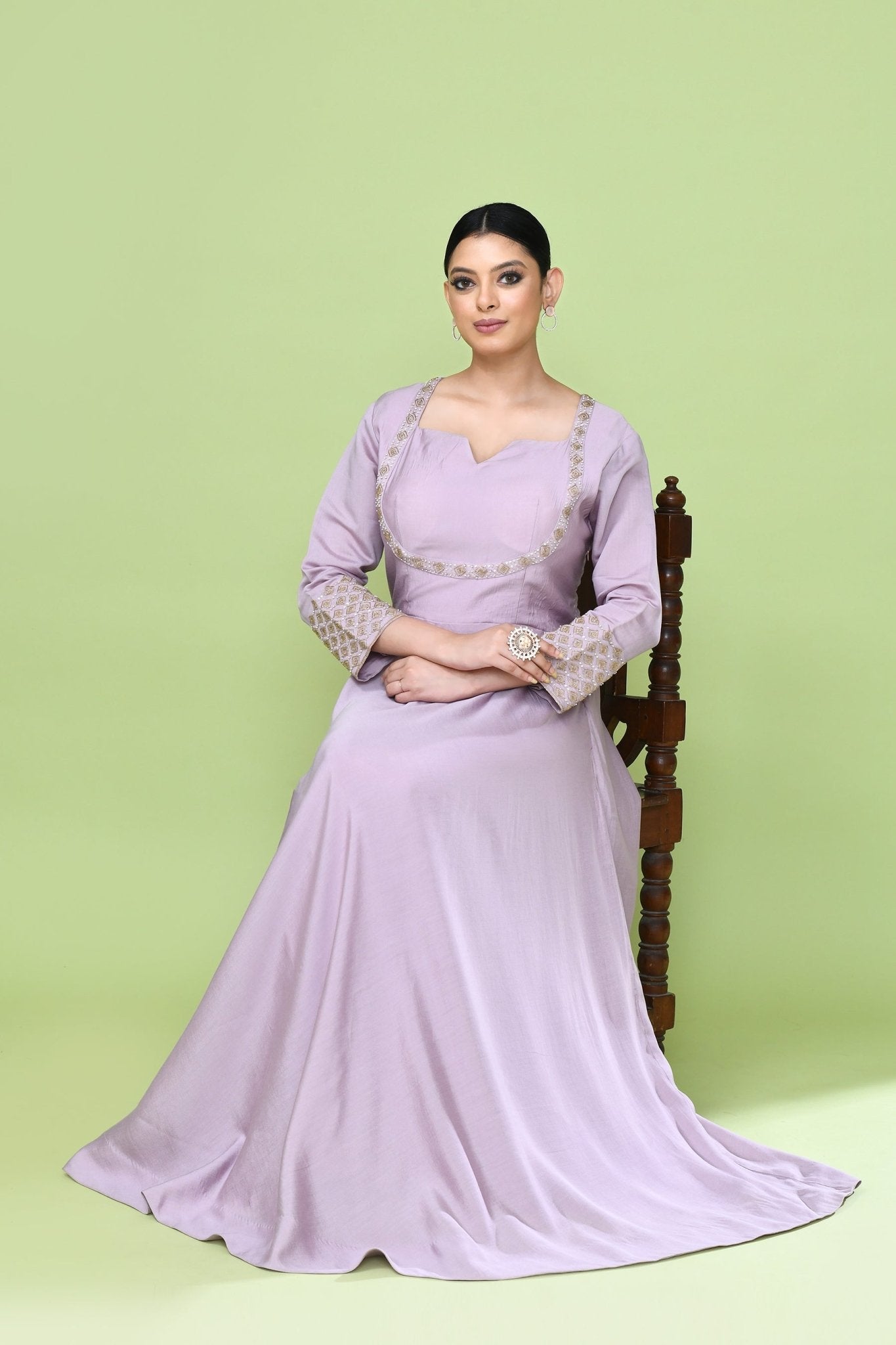 Designer Wear Lavender Gown - Simaaya