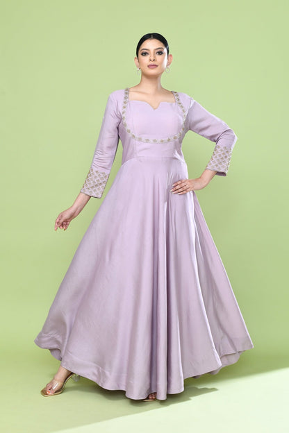 Designer Wear Lavender Gown - Simaaya