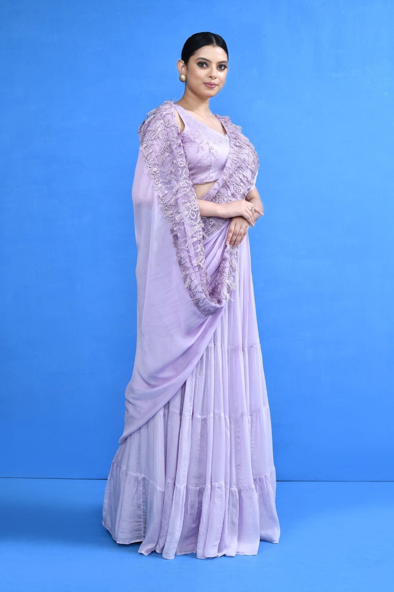Designer Wear Lavender Lehenga Set - Simaaya
