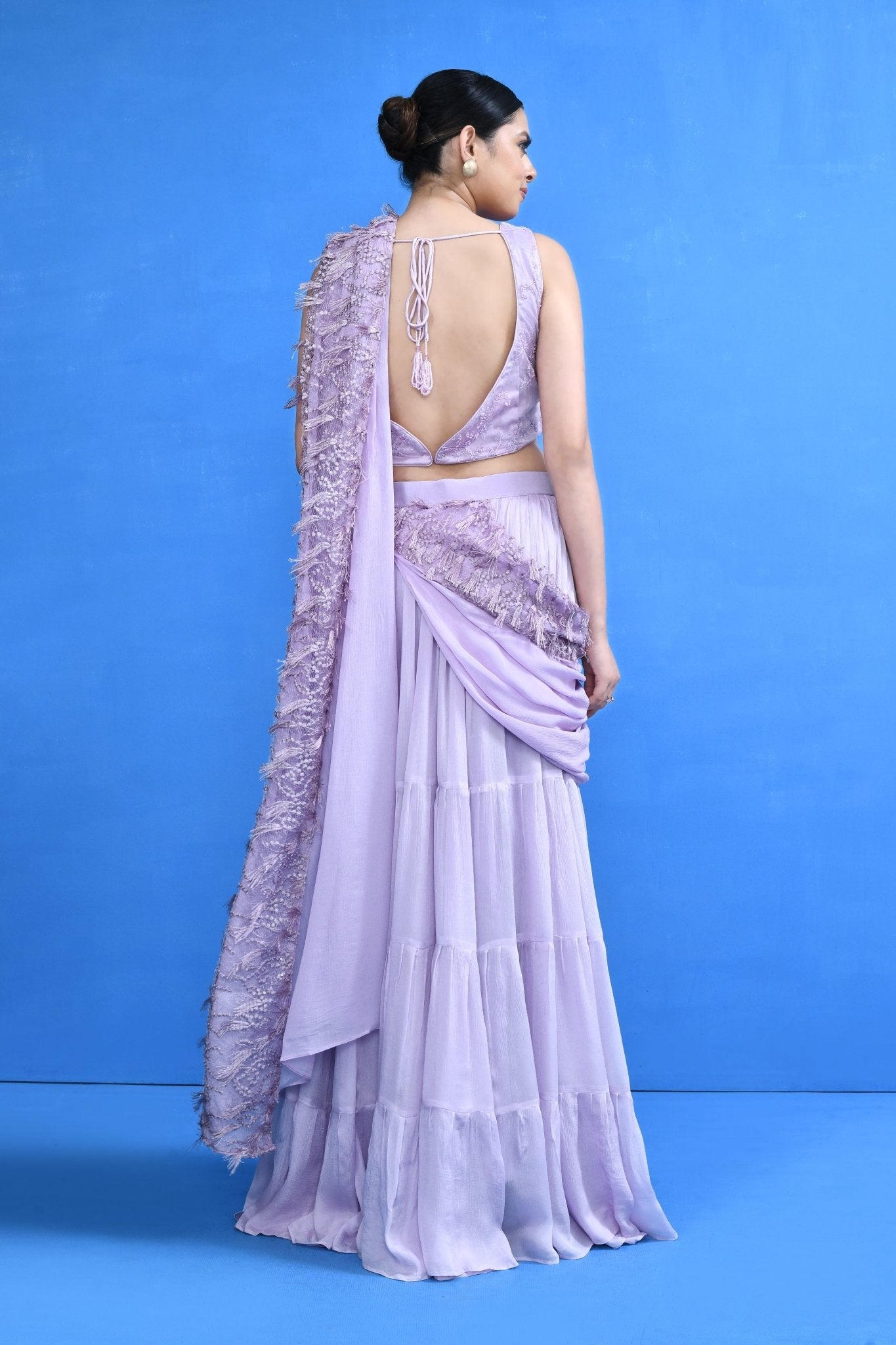 Designer Wear Lavender Lehenga Set - Simaaya