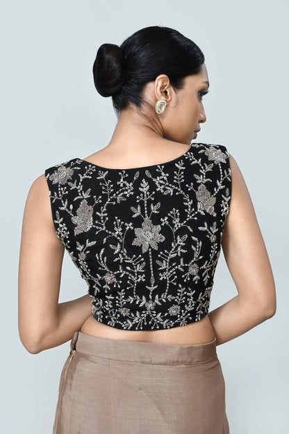 Designer Wear Light Brown Chinon Chiffon Drape Saree - Simaaya