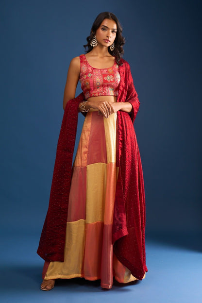 Designer Wear Multi-Colour Lehenga Set - Simaaya