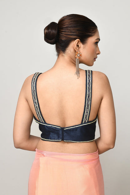 Designer Wear Multicolour Chinon Chiffon Drape Saree - Simaaya