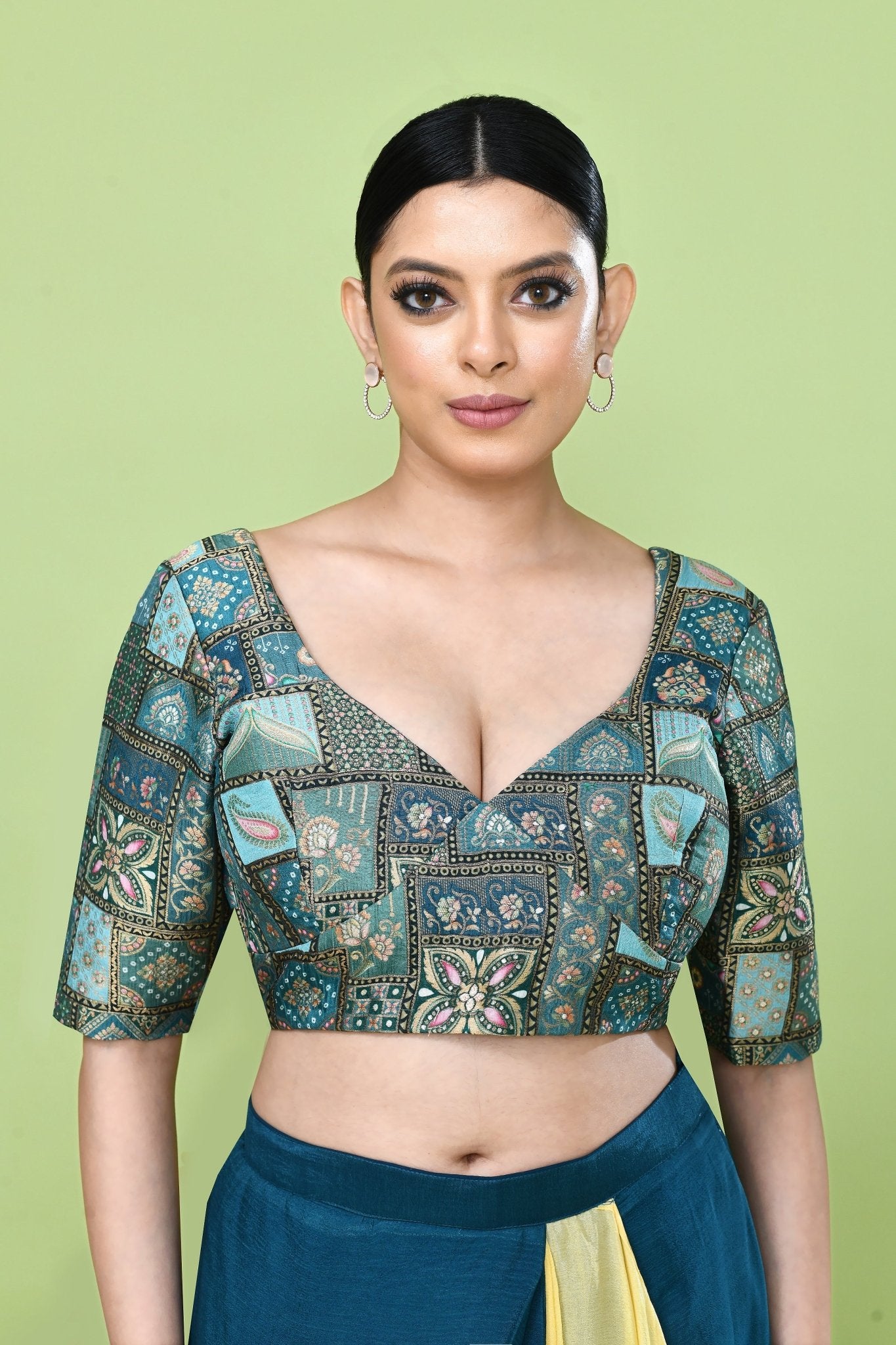 Designer Wear Multicolour Chinon Chiffon Drape Saree - Simaaya