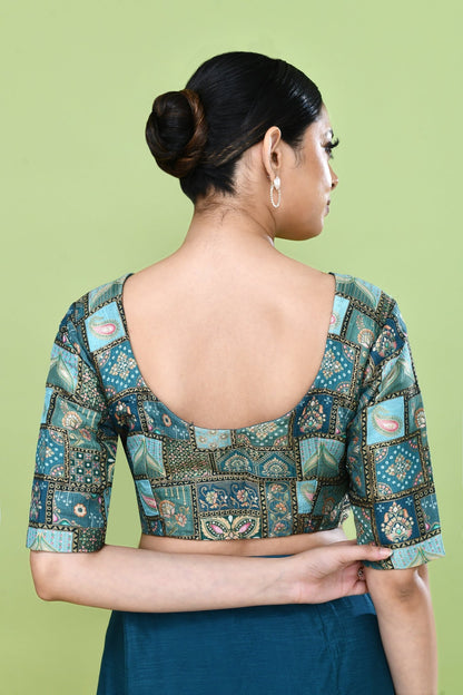 Designer Wear Multicolour Chinon Chiffon Drape Saree - Simaaya