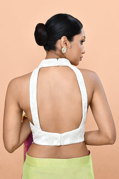 Designer Wear Multicolour Chinon Drape Saree - Simaaya