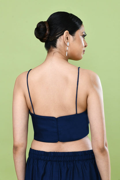 Designer Wear Navy Blue Palazzo Set with an Embellished Jacket - Simaaya