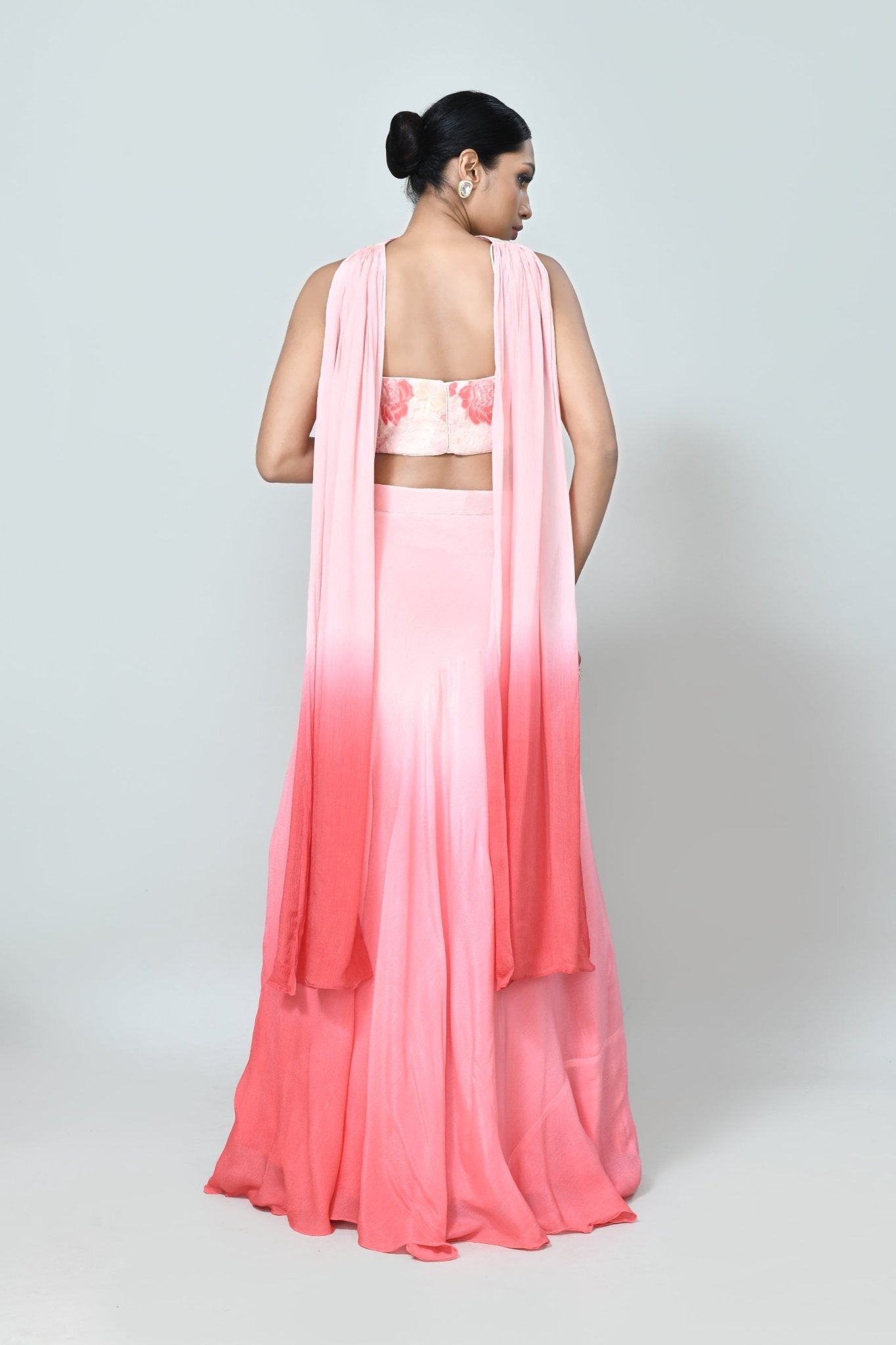 Designer Wear Peach Pink Lehenga Set - Simaaya