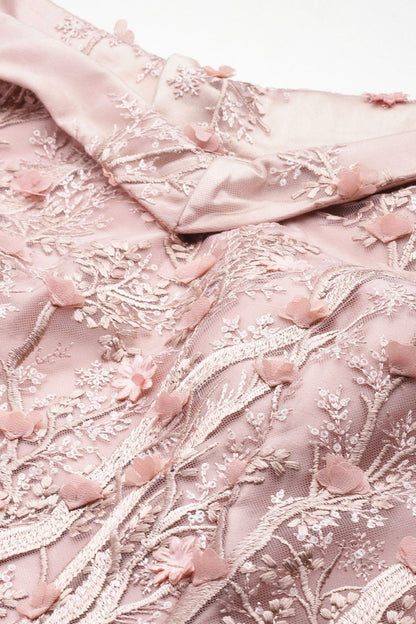 Designer Wear Pink Net Gown - Simaaya