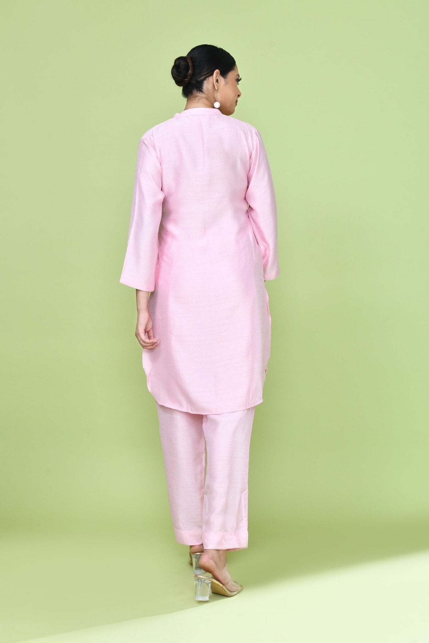 Designer Wear Pink Silk Co-Ord Set - Simaaya