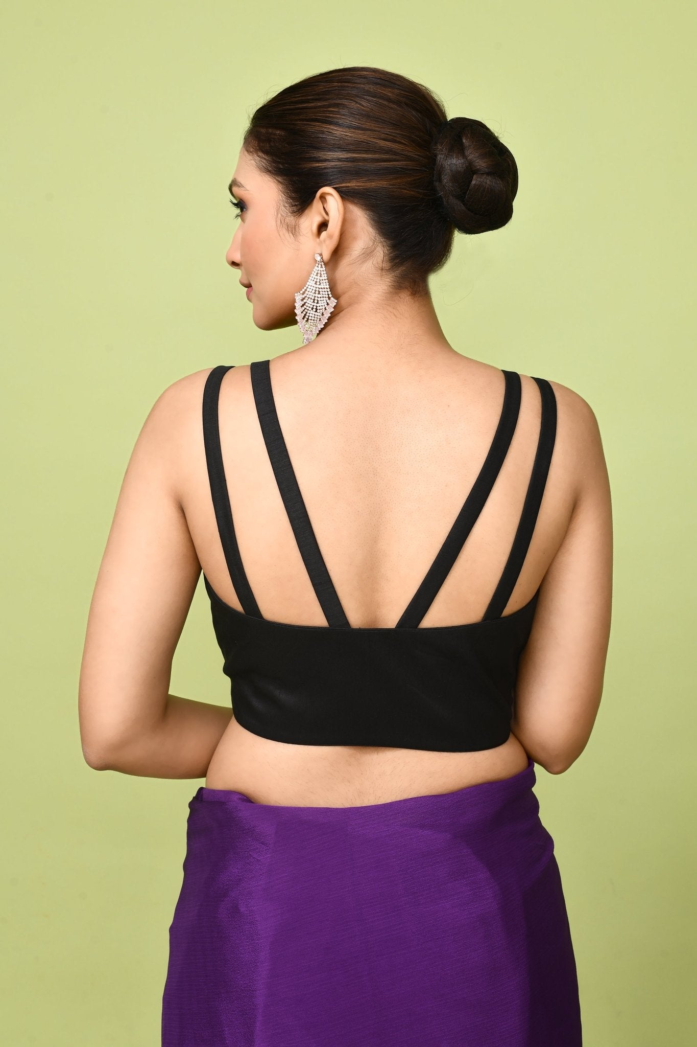 Designer Wear Purple Chinon Chiffon Drape Saree - Simaaya