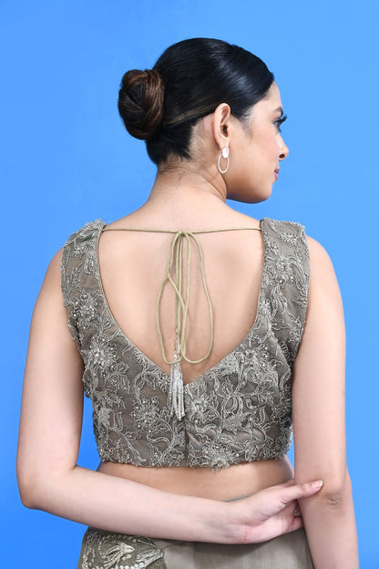Designer Wear Ruffle Pre-Draped Saree Set - Simaaya
