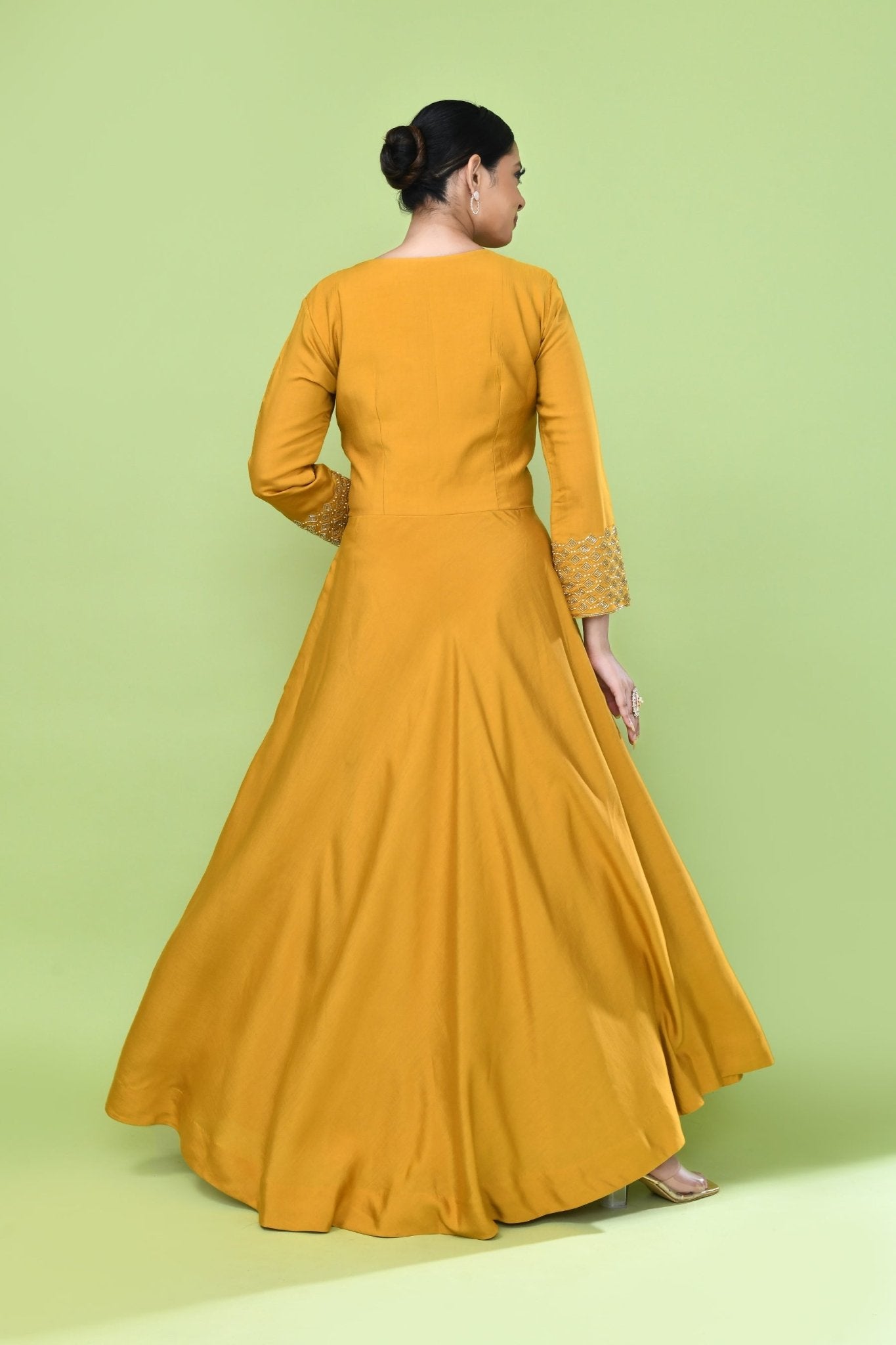 Designer Wear Yellow Gown - Simaaya