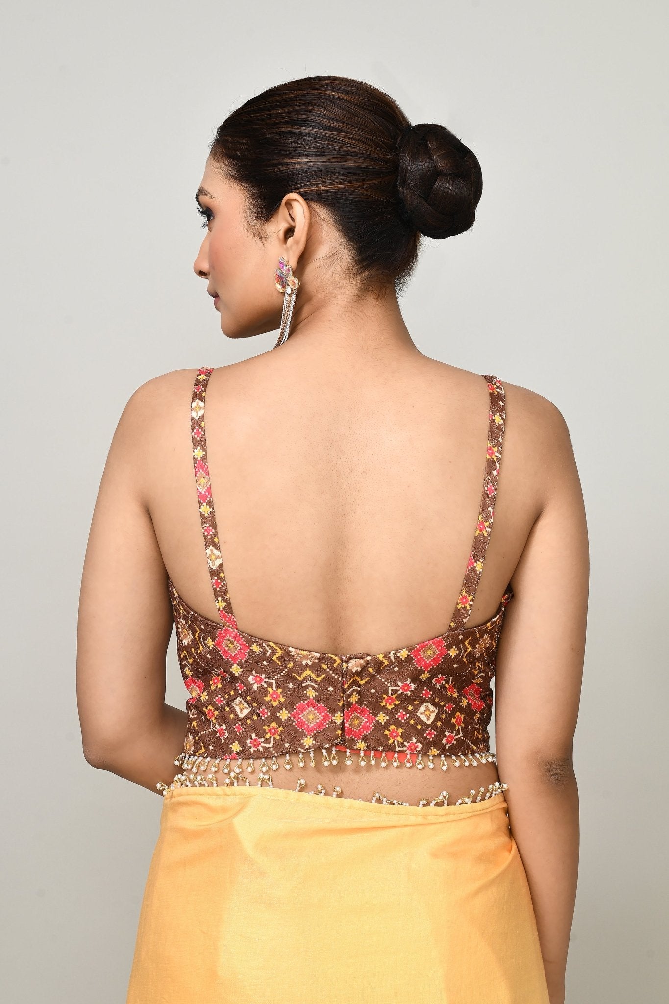 Designer Wear Yellow Simmer Drape Saree - Simaaya